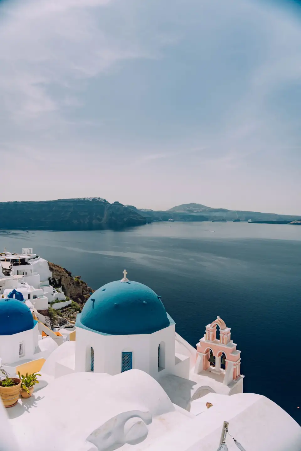 Blue domes and whitewashed houses of Oia, Santorini